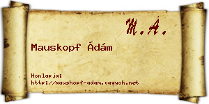 Mauskopf Ádám névjegykártya
